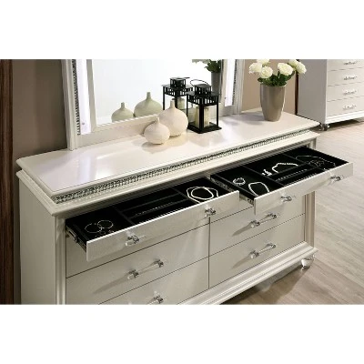 2pc Granite Nightstand And Dresser Set Pearl White - HOMES: Inside + Out 7 2pc Granite Nightstand And Dresser Set Pearl White - HOMES: Inside + Out - Image 5