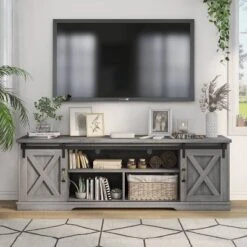2pc Clander TV Stand And Bookcase Tower Set Vintage Gray Oak - HOMES: Inside + Out -HOMES: Inside + Out GUEST 000c2268 37d0 411e 841f a43b10ae36f4 1