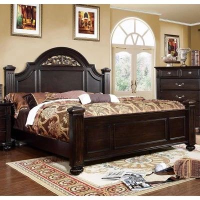3pc California King Pennings Traditional Bed Set And Nightstand With Chest Dark Walnut - HOMES: Inside + Out 4 3pc California King Pennings Traditional Bed Set And Nightstand With Chest Dark Walnut - HOMES: Inside + Out - Image 2