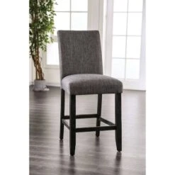 Set Of 2 Norelo 25" Upholstered Counter Height Barstools Gray - HOMES: Inside + Out
