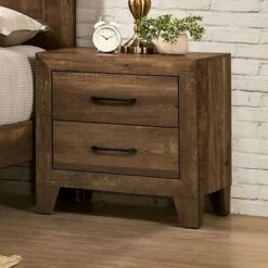 3pc Queen Quail Bedroom Set With 2 Nightstands Rustic Light Walnut - HOMES: Inside + Out -HOMES: Inside + Out GUEST 06f0710e f6ec 407e 9b0b b27f8933d1e6