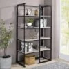 72.25" Havano 4 Shelf Open Industrial Bookcase Matte Black/Light Gray - HOMES: Inside + Out -HOMES: Inside + Out GUEST 0a7cb93a 93e4 4924 92c2 18a5e4f2362f