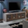 Briggin Industrial TV Stand For TVs Up To 70" Walnut/Cement - HOMES: Inside + Out -HOMES: Inside + Out GUEST 0ad25d60 f1a2 4726 9d45 a6d363175580