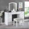 3pc Prudence Vanity Set With Stool White - HOMES: Inside + Out