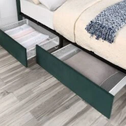 Hanger Glam Upholstered Bed With 4 Side Drawers - HOMES: Inside + Out -HOMES: Inside + Out GUEST 0d0f82c8 d1e6 4728 8c34 8c5a3906e4f3