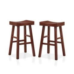 Set Of 2 29" Lille Seat Saddle Counter Height Barstools - HOMES: Inside + Out -HOMES: Inside + Out GUEST 0d9b9e11 20b9 4e6f a354 6696048ae77d