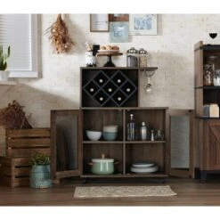 Morse Farmhouse Mobile Wine Cabinet Reclaimed Oak - HOMES: Inside + Out -HOMES: Inside + Out GUEST 0ddb6441 4025 423a b238 648ddae4dc93