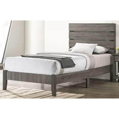 Derries Slatted Platform Bed Gray - HOMES: Inside + Out 3 Derries Slatted Platform Bed Gray - HOMES: Inside + Out