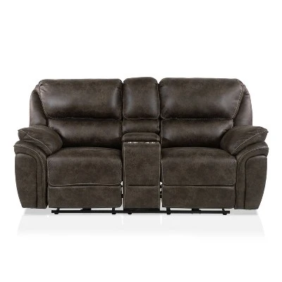 Nisbet Power Reclining Leather Loveseat With Cup Holders Mocha - HOMES: Inside + Out 4 Nisbet Power Reclining Leather Loveseat With Cup Holders Mocha - HOMES: Inside + Out - Image 2