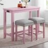 3pc Rockland Dining Set With USB Plug Antique Pink - HOMES: Inside + Out 1 3pc Rockland Dining Set With USB Plug Antique Pink - HOMES: Inside + Out -HOMES: Inside + Out GUEST 0f3e85f8 4882 418b b8b7 5a344c23954a