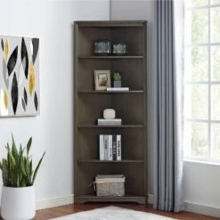 78" Dundrum 5 Shelf Corner Bookcase - HOMES: Inside + Out