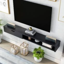 Roundhouse 1 Drawer Floating Console Fits Tv's Up To 65" - HOMES: Inside + Out -HOMES: Inside + Out GUEST 10bbd4f6 d956 412d bd85 a1f91b6c71fa