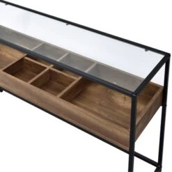 Reattie Glass Top Entryway Table Brown/Matte Black - HOMES: Inside + Out 11 Reattie Glass Top Entryway Table Brown/Matte Black - HOMES: Inside + Out -HOMES: Inside + Out GUEST 15810381 9d66 4516 bc3e 5f9b148b44f3
