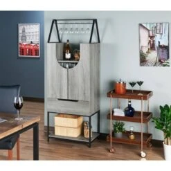 Meluse Multi Storage Wine Cabinet Vintage Gray - HOMES: Inside + Out -HOMES: Inside + Out GUEST 1585fe1a 40e5 4695 b9d0 71226f3c9aa5
