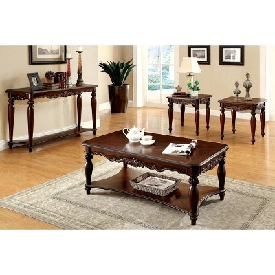 Halbarry Traditional Open Shelf Sofa Table Red - HOMES: Inside + Out 4 Halbarry Traditional Open Shelf Sofa Table Red - HOMES: Inside + Out - Image 2