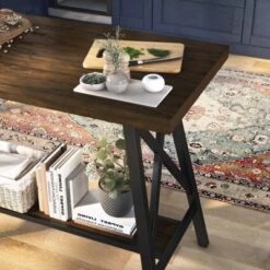 47" Brenter Counter Height Table Weathered Medium Oak/Black - HOMES: Inside + Out -HOMES: Inside + Out GUEST 162192ec eb80 444a 885a ffe7a54de61e