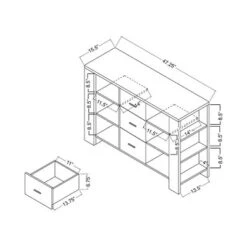 Inger Modern Buffet W/Side Shelves Espresso - HOMES: Inside + Out -HOMES: Inside + Out GUEST 184e4b8a 4826 4051 9839 50df9bba8b69
