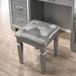 2pc Mallery Vanity Set With Stool Silver - HOMES: Inside + Out -HOMES: Inside + Out GUEST 190e5ec9 42ea 460d aba1 865a4294e454