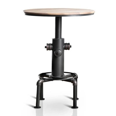 3pc Regalla Industrial Bar Height Dining Table Set Antique Black/Natural Tone - HOMES: Inside + Out 10 3pc Regalla Industrial Bar Height Dining Table Set Antique Black/Natural Tone - HOMES: Inside + Out - Image 8