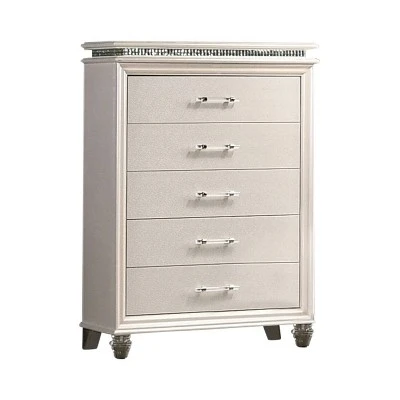 2pc Granite Nightstand And Chest Set Pearl White - HOMES: Inside + Out 4 2pc Granite Nightstand And Chest Set Pearl White - HOMES: Inside + Out - Image 2