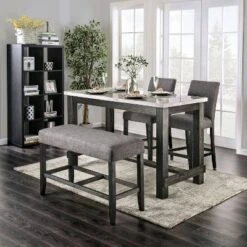 Norelo Upholstered Counter Height Bench Gray - HOMES: Inside + Out -HOMES: Inside + Out GUEST 19856d8d da69 4e32 b877 894dda2f25cd