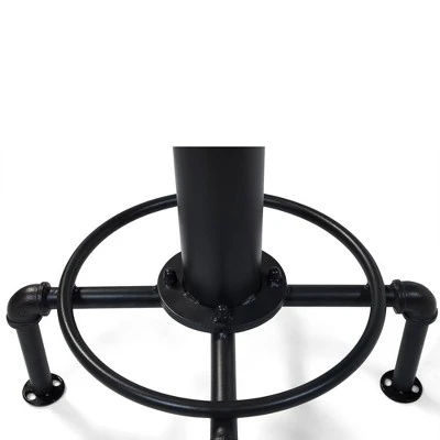 3pc Regalla Industrial Bar Height Dining Table Set Antique Black/Natural Tone - HOMES: Inside + Out 6 3pc Regalla Industrial Bar Height Dining Table Set Antique Black/Natural Tone - HOMES: Inside + Out - Image 4