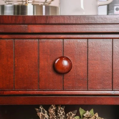 Mereu 1 Drawer Nightstand Cherry - HOMES: Inside + Out 5 Mereu 1 Drawer Nightstand Cherry - HOMES: Inside + Out - Image 3