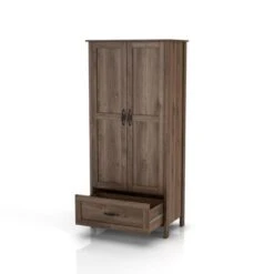 Nurembo 1 Drawer Wardrobe Closet Distressed Walnut - HOMES: Inside + Out -HOMES: Inside + Out GUEST 1cffac1b 4d43 4246 ba00 dcd7f34704bd