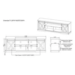 3pc Clander TV Stand And Bookcase Tower Set Vintage Gray Oak - HOMES: Inside + Out -HOMES: Inside + Out GUEST 1d13634d 22a0 4eb7 b36a d8e757662822
