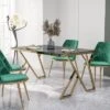 Jalama Glam Glass Top Gold Frame Dining Table - HOMES: Inside + Out -HOMES: Inside + Out GUEST 1e14805c 0ec4 4133 9610 a5940ec28a70