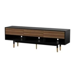 Vanore Mid-Century 3 Drawer TV Stand For TVs Up To 80" Black - HOMES: Inside + Out 14 Vanore Mid-Century 3 Drawer TV Stand For TVs Up To 80" Black - HOMES: Inside + Out -HOMES: Inside + Out GUEST 1e819c5c 2aa5 4c61 bfb1 bfeb7a9ff713