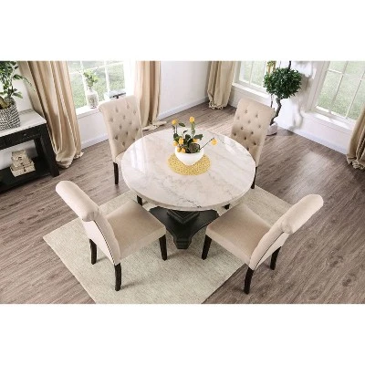 Buckley Round Dining Table White/Black - HOMES: Inside + Out 7 Buckley Round Dining Table White/Black - HOMES: Inside + Out - Image 5