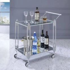 Starrett 2 Tier Metal Serving Cart Chrome - HOMES: Inside + Out