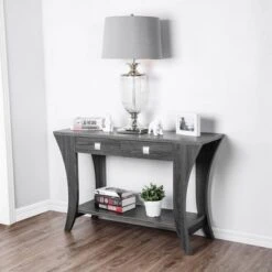 Arcana 2 Drawer Sofa Table Gray - HOMES: Inside + Out