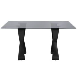 58" Poppy Hill Modern Rectangle Glass Top Dining Table Black/Gray - HOMES: Inside + Out 12 58" Poppy Hill Modern Rectangle Glass Top Dining Table Black/Gray - HOMES: Inside + Out -HOMES: Inside + Out GUEST 262d0b30 db7c 4483 b668 58c05eb00524