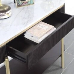 Cartehena Faux Marble Sofa Table With Drawer - HOMES: Inside + Out -HOMES: Inside + Out GUEST 27745d6d 5097 4bea 834c bdc64ece44a2