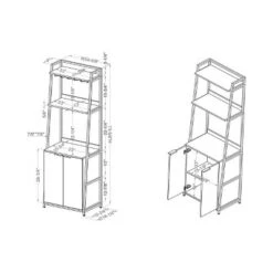 73.63" Moniave Bookcase With Wine Glass Rack Oak/Black - HOMES: Inside + Out -HOMES: Inside + Out GUEST 290e57f7 6212 4127 9035 542acc631dfa