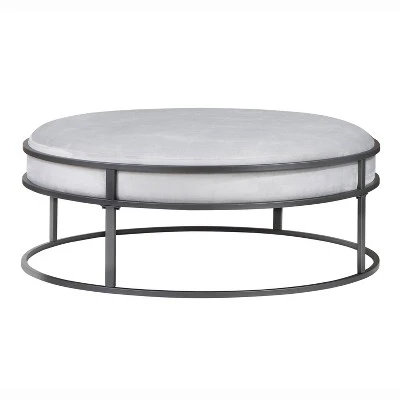 39.5" Greenbank Round Cushioned Ottoman - HOMES: Inside + Out 8 39.5" Greenbank Round Cushioned Ottoman - HOMES: Inside + Out - Image 6
