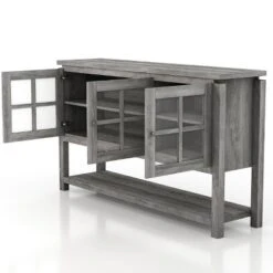 Carita Transitional Windowpane Cabinets Buffet - HOMES: Inside + Out -HOMES: Inside + Out GUEST 2aa78992 0f39 4ee8 92a9 7d1e9f3c861a