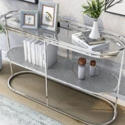 Yarmuth Glam 1 Shelf Sofa Table Chrome - HOMES: Inside + Out -HOMES: Inside + Out GUEST 2ab8d7a0 7872 4240 9631 e832013f6de7
