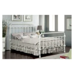Effy Metal California King Bed Vintage White - HOMES: Inside + Out
