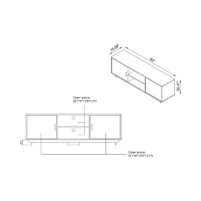 Fraire Contemporary TV Stand For TVs Up To 60" Reclaimed Oak - HOMES: Inside + Out 8 Fraire Contemporary TV Stand For TVs Up To 60" Reclaimed Oak - HOMES: Inside + Out - Image 6