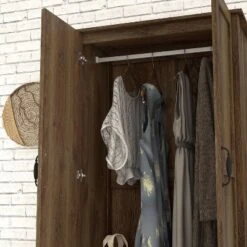 Nurembo 1 Drawer Wardrobe Closet Distressed Walnut - HOMES: Inside + Out -HOMES: Inside + Out GUEST 2cbc0001 2953 463c b183 96b9dfa1fc58
