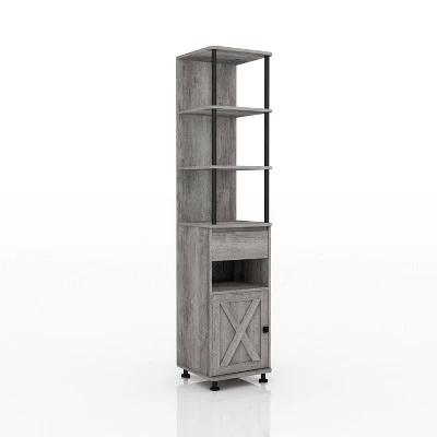 72.3" Clander Multiple Storage Bookcase Vintage Gray Oak - HOMES: Inside + Out 6 72.3" Clander Multiple Storage Bookcase Vintage Gray Oak - HOMES: Inside + Out - Image 4