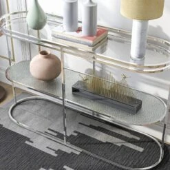 Javete Glam 1 Shelf Sofa Table Chrome - HOMES: Inside + Out -HOMES: Inside + Out GUEST 2ed297ca 1098 48b1 bc9a 9187095a50fd