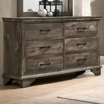 Jacobia 6 Drawer Dresser Gray - HOMES: Inside + Out 3 Jacobia 6 Drawer Dresser Gray - HOMES: Inside + Out