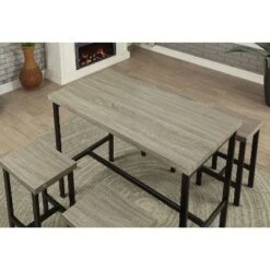 5pc Kaystone Curved Seats Counter Dining Table Set Gray/Black - HOMES: Inside + Out -HOMES: Inside + Out GUEST 3492ae0b ec78 494a 9957 8e3bce39a1ae