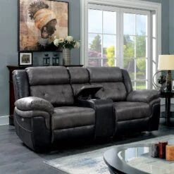 Melio Loveseat With 2 Powered Recliners Gray/Black - HOMES: Inside + Out