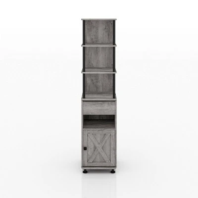 72.3" Clander Multiple Storage Bookcase Vintage Gray Oak - HOMES: Inside + Out 5 72.3" Clander Multiple Storage Bookcase Vintage Gray Oak - HOMES: Inside + Out - Image 3