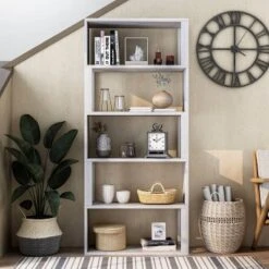 70.5" Montalva 5 Shelf Bookcase White Oak - HOMES: Inside + Out -HOMES: Inside + Out GUEST 3765b03c 743b 45d1 869a 9d1c51d96a20